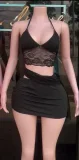 Pre Order: About 7 work days shipping Bow Lace See Through Skirt Set YUEM-300831