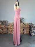 Single Shoulder Solid Color Maxi Dress GCNE-72610