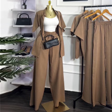 Shot Sleeve Loose Shirt Two Piece Pants Set GCNE-72433