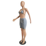 Sexy Halterneck Bra And Shorts Two Piece Set GCNF-0093