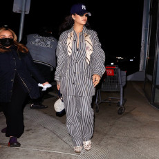 Stripe Long Sleeve Shirt Wide Leg Pants 2 Piece Set YNSF-80001