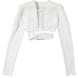 Wide Shoulder Long Sleeve Short Coat XEF-K25C78071