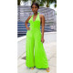 Halterneck Backless Solid Loose Jumspuit GCNF-0174