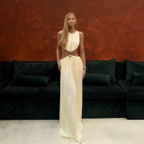 Sexy Round Neck Sleeveless Solid Color Maxi Dress XEF-K25D77740