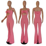 Sexy Zipper Sleeveless Jumpsuit Wrap Chest Two Piece Set GCNF-0050