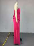 Hot Drill Wrap Chest Irregular Tops Pants Suit GCNE-72584