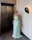 Wrap Chest Pleated Maxi Dress GCNE-72518