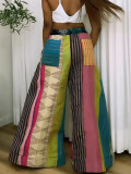 Print Multicolor Loose Wide Leg Pants GSXK-SK250301
