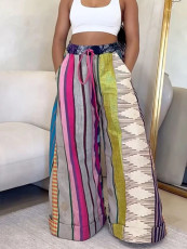 Print Multicolor Loose Wide Leg Pants GSXK-SK250301