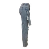 Fashion Holes Washed Slim Jeans LSD-2475