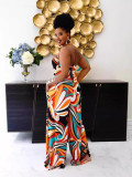 Print Wrap Chest Wide Leg Jumpsuit GSXK-SK511001