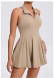 Solid Color Sleeveless Halterneck Sport Mini Dress GQSA-QS521