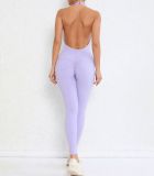 Backless Solid Color Tight Sport Jumpsuit GQSA-9150