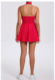 Solid Color Sleeveless Halterneck Sport Mini Dress GQSA-QS521
