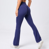 Solid Color High Waist Micro Flare Pants GQSA-9190
