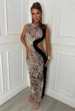 Sleeveless Hollow Out Split Flower Long Dress YUMT-YMT452