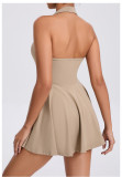 Solid Color Sleeveless Halterneck Sport Mini Dress GQSA-QS521