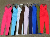 Backless Solid Color Tight Sport Jumpsuit GQSA-9150
