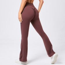 Solid Color High Waist Micro Flare Pants GQSA-9190