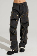 Irregular High Waist Fashion Jeans YUMT-YMT405