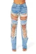 Chain Bead Hollow Out Straight Leg Jeans YUMT-YMT323