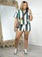 Stripe Color Block Two Piece Shorts Set GSXK-SX0503