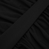 Wrap Chest Solid Color Maxi Dress GSZM-C25DS236