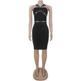 Hot Drill Sleeveless Midi Dress BY-7493