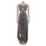 Snake Print Sling Maxi Dress BY-7502