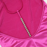 Solid Color Halterneck Sleeveless Maxi Dress CYA-901994