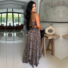 Snake Print Sling Maxi Dress BY-7502