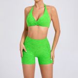 Sport Halterneck Bra Pants 2 Piece Pants Set GQSA-74068/42352