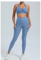 Sexy Halterneck Fitness Two Piece Pants Set GQSA-60343
