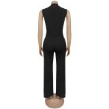 Sleeveless V Neck Slim Jumpsuit BY-7496