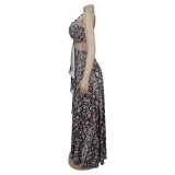 Snake Print Sling Maxi Dress BY-7502
