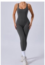 Cross Back Yoga Adjustable Shoulder Strap Jumpsuit GQSA-90107