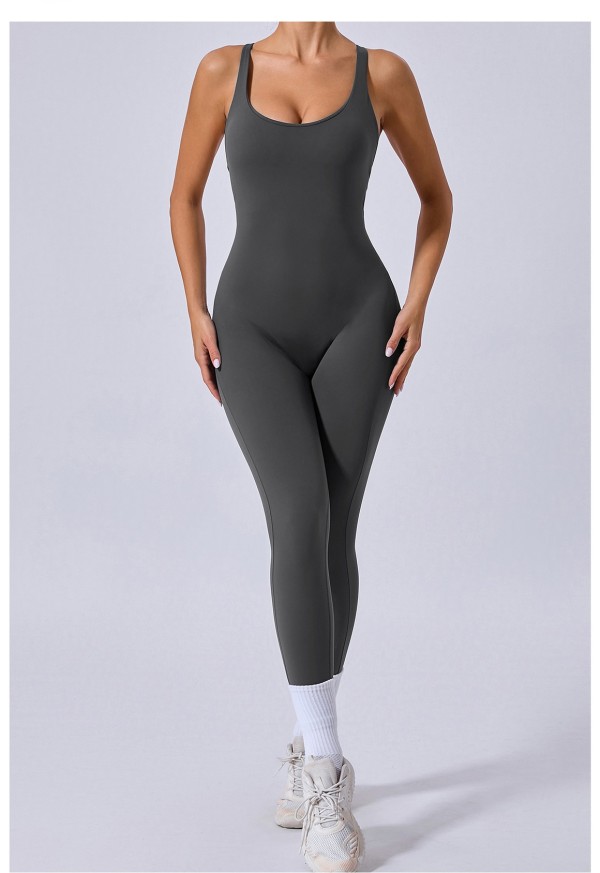 Cross Back Yoga Adjustable Shoulder Strap Jumpsuit GQSA-90107