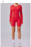 Long Sleeve Patchwork Sport Romper GQSA-24102