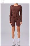 Long Sleeve Patchwork Sport Romper GQSA-24102