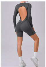 Long Sleeve Patchwork Sport Romper GQSA-24102