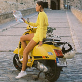 Solid Color Long Sleeve Two Piece Shorts Set XEF-K25S75475