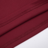 Long Sleeve Solid Color Two Piece Shorts Set GSZM-D25ST354