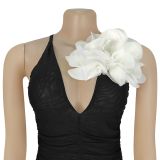 White Floral V Neck Camisole Maxi Dress BY-7497