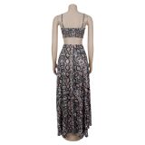 Snake Print Sling Maxi Dress BY-7502