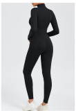 Long Sleeve Zipper Solid Sport Skinny Jumpsuit GQSA-10041