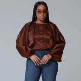 Bat Sleeve Zipper Print Coats YF-10873