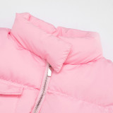 Solid Color Sleeveless Zipper Cotton Vest Jacket GSZM-Y25TP352