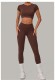 Short Sleeve Sport Solid Color Pants Suit GQSA-46038+08101