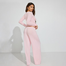 Long Sleeve Slim Two Piece Pants Set GSZM-C25ST242