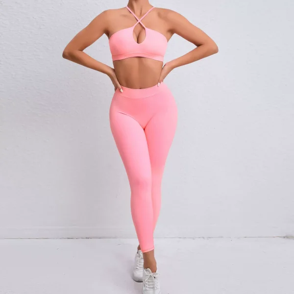 Cross Back Sports Tight Two Piece Pants Set GQSA-A05/V01